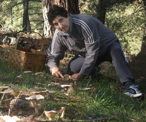 Javi inspeccionando un setal de Platera